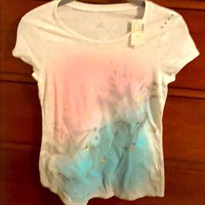 Unicorn tee. Very w/ pink and blue
